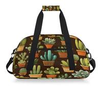 Mexpekil Various Cactus Travel Gym Bag for Girls Boys Carry On Overnight Weekend Bags Waterproof Hand Luggage Bag for Sports Dance School Practice