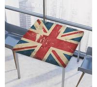 Mexpekil Vintage British Flag Square Tablecloth Union Jack Elastic Fitted Table Cover Waterproof Table Cloth for Outdoor Indoor Use 34x34 Inch