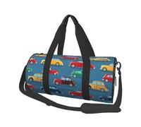 Mexpekil Vintage Cars Foldable Gym Bag Carry On Travel Duffle Bags Waterproof Woman Men Hand Luggage Bag Large Weekend Overnight Bags for Sports Dance with Removable Strap