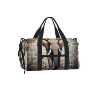 Mexpekil Vintage Elephant Gym Bag with Shoe Compartment Waterproof Duffel Bag Large Overnight Weekend Bags Travel Holdall for Women Men Teens