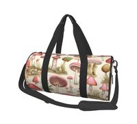 Mexpekil Vintage Mushroom Foldable Gym Bag Carry On Travel Duffle Bags Waterproof Woman Men Hand Luggage Bag Large Weekend Overnight Bags for Sports Dance with Removable Strap