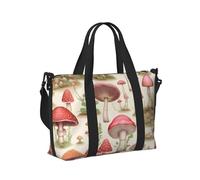 Mexpekil Vintage Mushroom Travel Duffel Bag Waterproof Sports Gym Bag Large Weekend Overnight Bags for Women Men Foldable Carry On Luggage Tote Bag for Flight