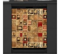 Mexpekil Vintage Newspaper Coffee Dishwasher Magnet Cover 21x26Inch Decorative Dish Washer Sticker for Front Door Waterproof Kitchen Appliance Panel Magnetic Decal