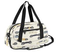 Mexpekil Vintage Race Cars Print Kids Duffle Bag Boys Girls Teens Travel Sports Duffel Bags Holdall Overnight Weekender Dance Bag