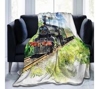 Mexpekil Vintage Steam Train Blankets Soft Cozy Throw Blanket Fluffy Flannel Fleece Blanket for Sofa Bed Camping Travel 102x76cm(40"x30")