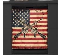 Mexpekil Vintage Usa Flag Dishwasher Magnet Cover 23x26Inch Decorative Dish Washer Sticker for Front Door Waterproof Kitchen Appliance Panel Magnetic Decal