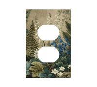 Mexpekil Vintage Various of Plants Light Switch Cover 1 Gang Single Duplex Outlet Cover Decorative Wall Plate for Home Office