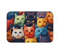 Mexpekil Washable Indoor Doormat, Non-Slip Front Door Mats,15.7" x 23.6", Colorful Cats Low Profile Indoor Door Mats for Entryway, Kitchen, Bathroom