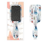 Mexpekil Waterclor Ship Lighthouse Detangling Paddle Hair Brush Wet Dry Hair Brushes Massage Air Cushion Comb for ids Girls Women Men