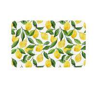 Mexpekil Watercolor Lemon Door Mat Indoor Outdoor 50x80 cm Non Slip Bath Mat Absorbent Dirt Trapper Entrance Welcome Mat Washable Floor Rugs for Kitchen Bathroom Bedroom