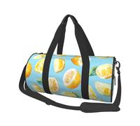 Mexpekil Watercolor Lemon Pattern Foldable Gym Bag Carry On Travel Duffle Bags Waterproof Woman Men Hand Luggage Bag Large Weekend Overnight Bags for Sports Dance with Removable Strap