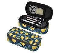 Mexpekil Watercolor Lemons Pencil Case for Girls Boys with Compartments Large Pen Organizer Bag Zipper Multi-Use Pouch for School Supplies, Makeup Cosmetics, Kids, Adults