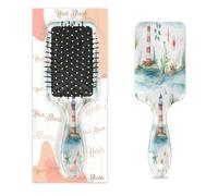 Mexpekil Watercolor Lighthouse Ship Detangling Paddle Hair Brush Wet Dry Hair Brushes Massage Air Cushion Comb for ids Girls Women Men