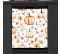 Mexpekil Watercolor Love Heart Pumpkins Dishwasher Magnet Cover 21x26 in, Decorative Waterproof Dishwasher Magnetic Cover Sticker for Kitchen Appliances