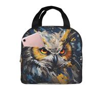 Mexpekil Watercolor Owl Insulated Lunch Bags for Women Thermal Lunch Box Adults Portable Picnic Cooler Bag Reusable Lunch Tote Bag Handbag for Work