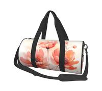Mexpekil Watercolor Pink Flowers Foldable Gym Bag Carry On Travel Duffle Bags Waterproof Woman Men Hand Luggage Bag Large Weekend Overnight Bags for Sports Dance with Removable Strap