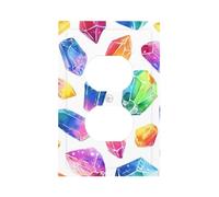 Mexpekil Watercolor Rainbow Crystals Light Switch Cover 1 Gang Single Duplex Outlet Cover Decorative Wall Plate for Home Office