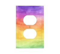 Mexpekil Watercolor Rainbow Light Switch Cover 1 Gang Single Duplex Outlet Cover Decorative Wall Plate for Home Office
