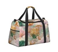 Mexpekil Watercolor Seashells Duffel Bag Large Carry On Hand Luggage Bags Waterproof Weekender Bags Foldable Tote Bag for Travel Sports Gym Dance