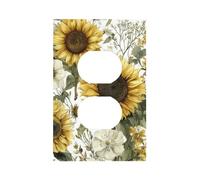 Mexpekil Watercolor Sunflowers Light Switch Cover 1 Gang Single Duplex Outlet Cover Decorative Wall Plate for Home Office