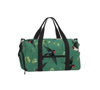 Mexpekil Watercolor Swallows Flying Gym Bag with Shoe Compartment Waterproof Duffel Bag Large Overnight Weekend Bags Travel Holdall for Women Men Teens