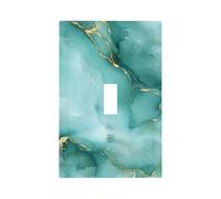 Mexpekil Watercolor Teal Marble Light Switch Cover 1 Gang Single Toggle Outlet Cover Decorative Wall Plate for Home Office