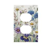 Mexpekil Watercolor Wildflowers Art Light Switch Cover 1 Gang Single Duplex Outlet Cover Decorative Wall Plate for Home Office