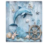 Mexpekil Watercolor Wooden Anchor Dolphin Dishwasher Magnet Cover 21x26Inch Decorative Dish Washer Sticker for Front Door Waterproof Kitchen Appliance Panel Magnetic Decal