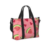 Mexpekil Watermelon Heart Travel Duffel Bag Waterproof Sports Gym Bag Large Weekend Overnight Bags for Women Men Foldable Carry On Luggage Tote Bag for Flight