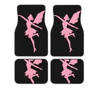 Mexpekil Waterproof Car Floor Mats Set 4PCS, Ballet Dancing Elf Beauty Pink Car Carpet Mats Universal Non-Slip Car Mats for SUV Vans sedans Truck