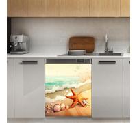 Mexpekil Wave Starfish Beach Dishwasher Magnet Cover 21x26Inch Decorative Dish Washer Sticker for Front Door Waterproof Kitchen Appliance Panel Magnetic Decal