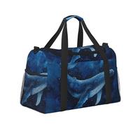 Mexpekil Whale Swimming Deep Sea Duffel Bag Large Carry On Hand Luggage Bags Waterproof Weekender Bags Foldable Tote Bag for Travel Sports Gym Dance