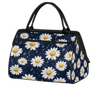 Mexpekil White Daisies Travel Duffel Bag Waterproof Gym Bag Carry On Weekend Overnight Bags Large Hand Luggage Tote Bags for Women Men Kids