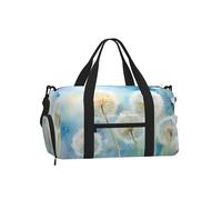 Mexpekil White Dandelion Gym Bag with Shoe Compartment Waterproof Duffel Bag Large Overnight Weekend Bags Travel Holdall for Women Men Teens
