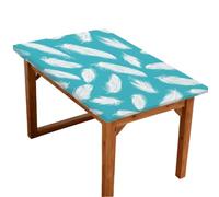 Mexpekil White Feather Pattern 4FT Rectangle Fitted Table Cover