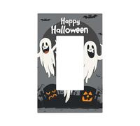 Mexpekil White Ghost Light Switch Cover 1 Gang Single Rocker Outlet Cover Decorative Wall Plate for Home Office