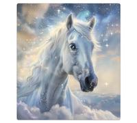 Mexpekil White Horse Galaxy Dishwasher Magnet Cover 21x26Inch Decorative Dish Washer Sticker for Front Door Waterproof Kitchen Appliance Panel Magnetic Decal