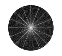 Mexpekil White Spider Web Art Mouse Pad with Non-Slip Rubber Base Gaming Mouse Mat Small Round Mousepad with Stitched Edg Desk Accessories for Working Gaming 8 Inch