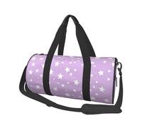 Mexpekil White Stars Foldable Gym Bag Carry On Travel Duffle Bags Waterproof Woman Men Hand Luggage Bag Large Weekend Overnight Bags for Sports Dance with Removable Strap