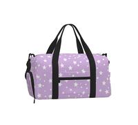 Mexpekil White Stars Gym Bag with Shoe Compartment Waterproof Duffel Bag Large Overnight Weekend Bags Travel Holdall for Women Men Teens