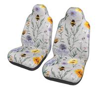 Mexpekil Wildflowers Bees Butterfly 2PCS Car Seat Covers Universal Car Seat Protector Full Wrap Cars Interior Accessories for Men Women
