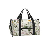 Mexpekil Wildflowers Grasses Butterflies Gym Bag with Shoe Compartment Waterproof Duffel Bag Large Overnight Weekend Bags Travel Holdall for Women Men Teens