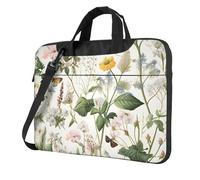 Mexpekil Wildflowers Grasses Butterflies Laptop Bag for Women Men 14 Inch Portable Laptop Case Sleeve with Shoulder Strap Computer Carrying Case Messenger Bags for Business Travel College