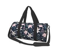 Mexpekil Wildflowers Leaves Foldable Gym Bag Carry On Travel Duffle Bags Waterproof Woman Men Hand Luggage Bag Large Weekend Overnight Bags for Sports Dance with Removable Strap
