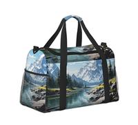 Mexpekil Winter Nature Forest Duffel Bag Large Carry On Hand Luggage Bags Waterproof Weekender Bags Foldable Tote Bag for Travel Sports Gym Dance