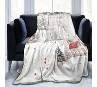 Mexpekil Winter Snow Village Blanket Soft Cozy Throw Blanket Fluffy Flannel Fleece Blanket for Sofa Bed Camping Travel 125x100cm(50"x40")