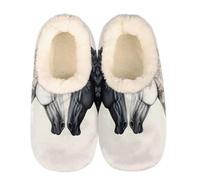 Mexpekil Women's Men's Slippers Black White Horse Art Painting Soft Warm Fluffy House Slipper Boots Non-Slip Winter Foot Warmer Gifts for Mum Dad Ladies Girls Boys Size 4-5