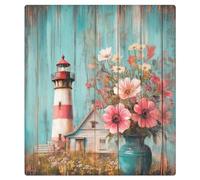 Mexpekil Wooden Lighthouse Flowers Dishwasher Magnet Cover 21x26Inch Decorative Dish Washer Sticker for Front Door Waterproof Kitchen Appliance Panel Magnetic Decal