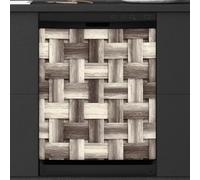 Mexpekil Woven Wood Pattern Dishwasher Magnet Cover | 23x26inch Reusable Dish Washer Covers Decorative Dishwasher Front Panel Magnetic Cover Sticker for Kitchen Appliances