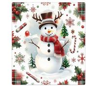Mexpekil Xmas Plaid Snowman Candy Dishwasher Magnet Cover 21x26Inch Decorative Dish Washer Sticker for Front Door Waterproof Kitchen Appliance Panel Magnetic Decal